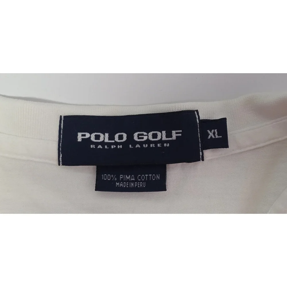 Polo Golf Ralph Lauren Mens Size XL White Short‎ Sleeve Polo Shirt